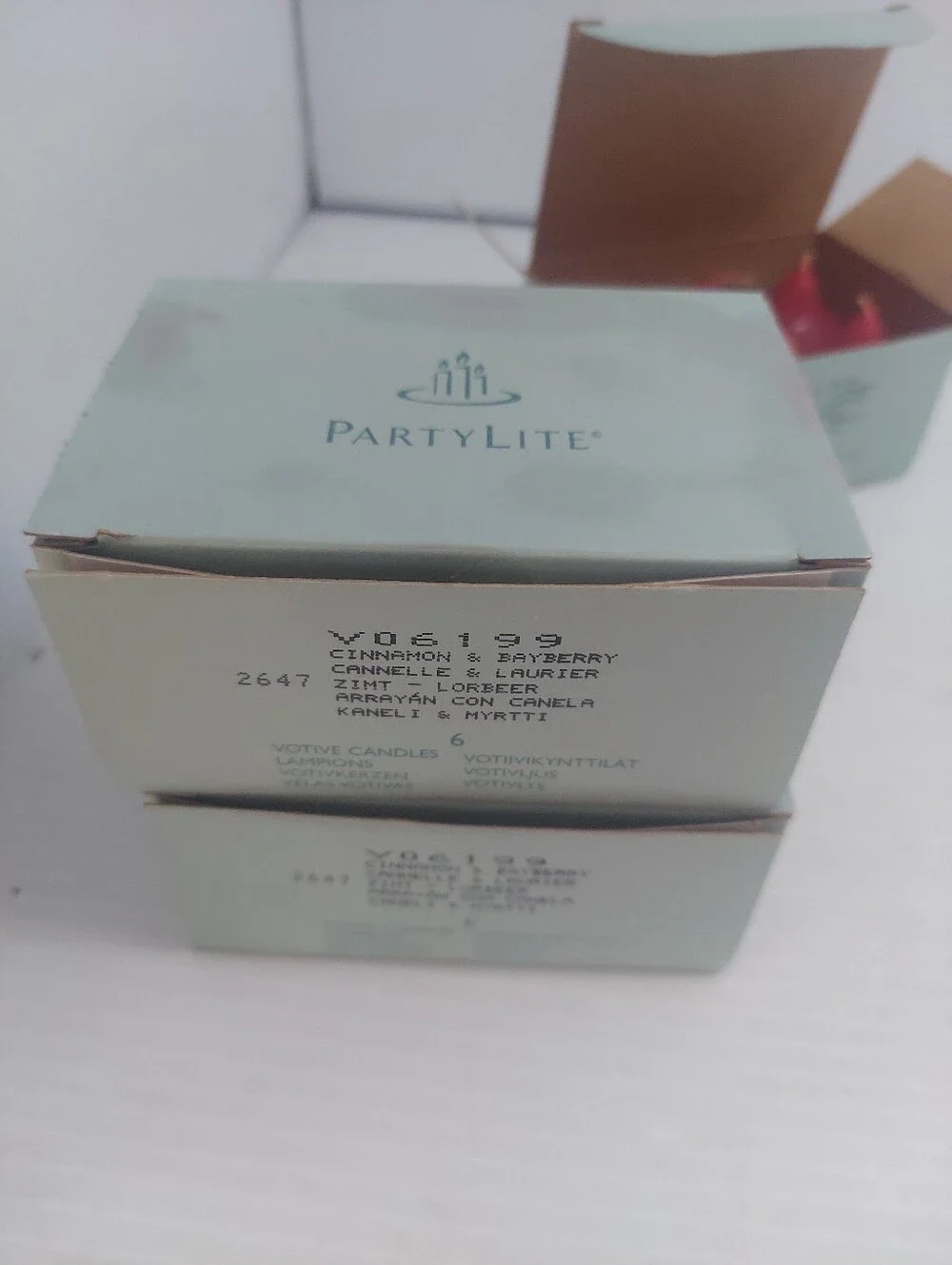 18 NEW Partylite Cinnamon and bayberry V06199 Votive Candles NEW IN BOXES